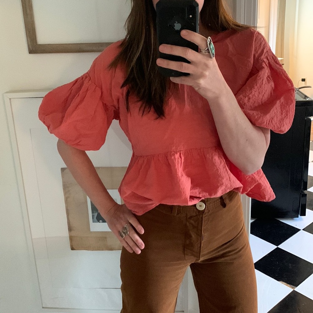 Flowy Peasant Top - Puffy Sleeve